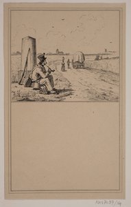 Soldados en marcha. Nr. 13 en Chr. Winther y M. Rørbye, "25 Imágenes para niños pequeños" de Johan Adolph Kittendorff