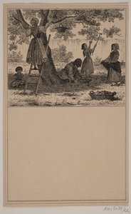 Bajo el manzano. No. 21 en Chr. Winther y M. Rørbye, "25 Imágenes para niños pequeños"