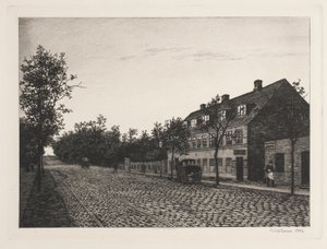 Calle en las afueras de Copenhague de Adolph Larsen