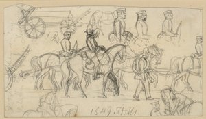 Estudios sobre artillería y caballería de Adolph Menzel