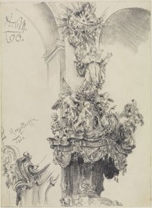 La coronación del púlpito de la iglesia de los Agustinos de Würzburg de Adolph Menzel