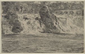 Cataratas del Rin en Schaffhausen Rheinfall von Schaffhausen, 1885 de Adolph Menzel