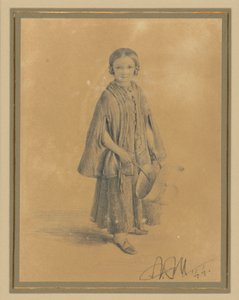 Retrato infantil de Constanze Beling, de soltera Martini. Hija del juez del tribunal de distrito Carl Martini y de su esposa Pauline Martini de Adolph Menzel