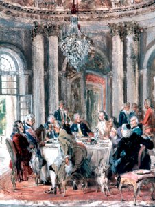 Reunión en la mansión, 1849 de Adolph Menzel