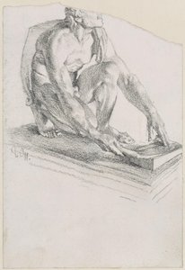 «El segador afilando su hoz» (reproducción del original de la Galería de los Uffizi de Florencia) de Adolph Menzel