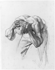 Un obrero lavándose. Estudio para «La fábrica de laminación de hierro. Cíclopes modernos» de Adolph Menzel