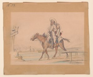 Henry Von Trebra y Louis V. Trebra llegando al Campamento Morton, Indpls desde su granja en Madison, Ill. de Adolph Metzner