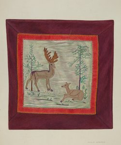 Detalle de colcha de apliqué, c. 1941 de Adolph Opstad