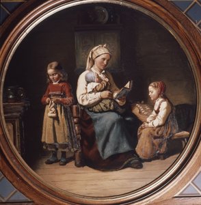 Enseñanza de la madre de Adolph Tidemand