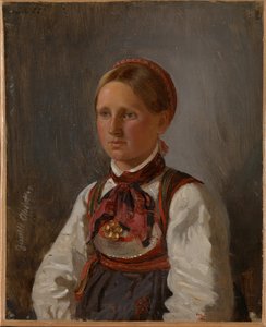 Retrato de Gunild Olsdatter de Tinn de Adolph Tidemand