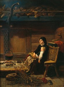 La viuda y su hijo de Adolph Tidemand