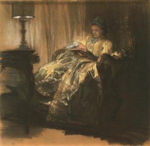 Dama leyendo de Adolph Menzel