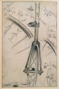 Estudios sobre la bicicleta alta, detalles técnicos de Adolph Menzel