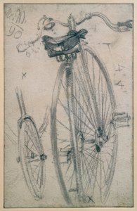 Estudios sobre la bicicleta alta, detalles técnicos de Adolph Menzel