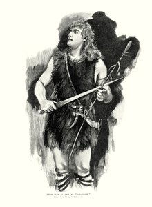 Tenor alemán Max Alvary como Siegfried en la ópera Die Walkure de Richard Wagner en la Royal Opera House, Covent Garden, Londres (litografía) de Adolphe Birkenruth