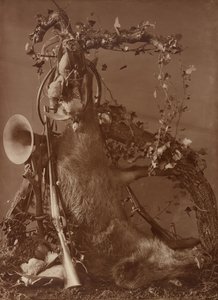 [Naturaleza muerta con escena de caza] de Adolphe Braun
