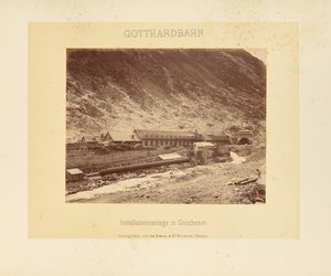 Ferrocarril de San Gotardo: sistema de instalación en Göschenen de Adolphe Braun and Cie