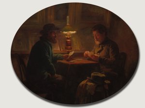 Juego de cartas en "le Père Martin de Adolphe Felix Cals