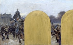 Boceto del despacho del Prefecto en el Ayuntamiento de París: Reunión ante la estatua de Estrasburgo