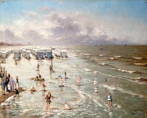 La Playa en Ostende de Adolphe Jacobs