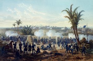 Batalla de Veracruz, las tropas del general Scott atacan y capturan la ciudad de Adolphe Jean Baptiste Bayot