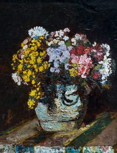 Un jarrón de flores silvestres, c.1870-80 (óleo sobre madera) de Adolphe Joseph Thomas Monticelli