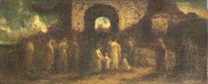 Cristo bendice a los niños de Adolphe Joseph Thomas Monticelli