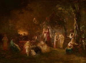 Fête Champêtre, c.1844-86 (óleo sobre lienzo) de Adolphe Joseph Thomas Monticelli