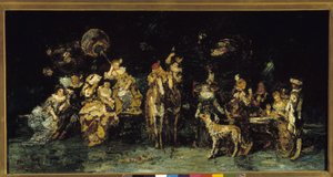 Fiesta nocturna en un parque de Adolphe Joseph Thomas Monticelli