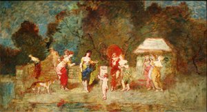 Escena en un parque II, c.1870 de Adolphe Joseph Thomas Monticelli