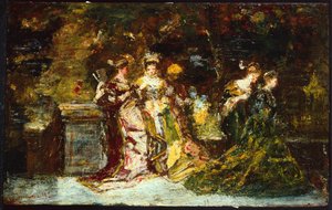 Mujeres en un parque, c.1858 de Adolphe Joseph Thomas Monticelli
