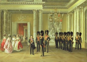El Salón Heráldico en el Palacio de Invierno, San Petersburgo, 1838 de Adolphe Ladurner