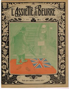 Portada de "The Butter Plate", Satirique en colores de Adolphe Leon Willette