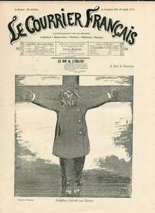 Portada de "The Courier français", número 47, Satírico en N & B de Adolphe Leon Willette