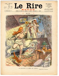 Portada de "The Red Laughter", Satírico en Colores de Adolphe Leon Willette
