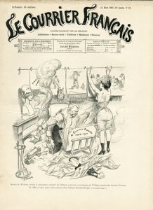 Ilustración de Adolphe dit Willette (1857-1926) para la portada de Le Courrier francés de Adolphe Leon Willette