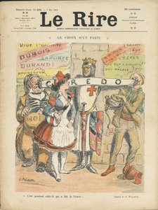 Ilustración de Adolphe dit Willette para la portada de Le Rire, 07/05/10 - Elección de fiesta - Elecciones - Marianne de Adolphe Leon Willette