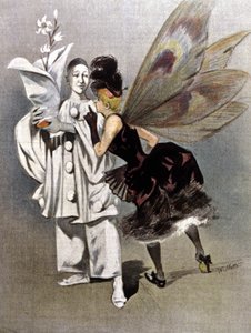 Pierrot y el hada madrina de Colombine de Adolphe Leon Willette