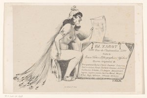Tarjeta de visita del marchante de cuadros Edmond Sagot en París de Adolphe Leon Willette