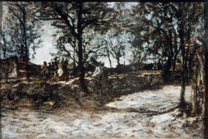 Paisaje. Fontainebleau, siglo XIX de Adolphe Joseph Thomas Monticelli