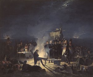 El vivac de Napoleón en el campo de batalla de Wagram en la noche del 5 al 6 de julio de 1809