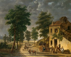 La posada Coeur Volant en Louveciennes, 1867 de Adolphe Roehn