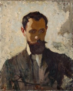 Estudio de autorretrato, c.1912 (óleo sobre lienzo)