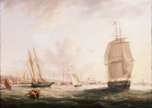 Envío fuera de Tilbury Fort, Gravesend de Adolphus Knell