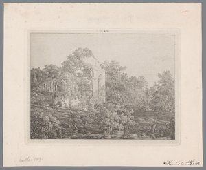 Vista de las ruinas del castillo de De Haar de Adriaan Jacob Willem van Dielen