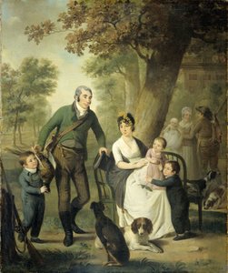 Jonkheer Gysbert Carel Rutger Reinier van Brienen van Ramerus(1771-1821), con su esposa y cuatro de sus hijos de Adriaan de Lelie