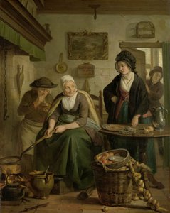 Mujer horneando panqueques
Anciana haciendo panqueques