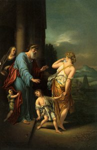 Abraham despidiendo a Agar e Ismael - Biblia de Adriaan van der Werff