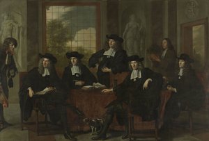 Los superintendentes del Collegium Medicum de Ámsterdam, 1683 de Adriaen Backer