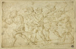 Soldados de infantería de Adriaen Brouwer